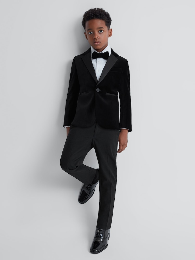 Reiss Black Knightsbridge 4-9 yrs Tuxedo Trousers - Image 1 of 6