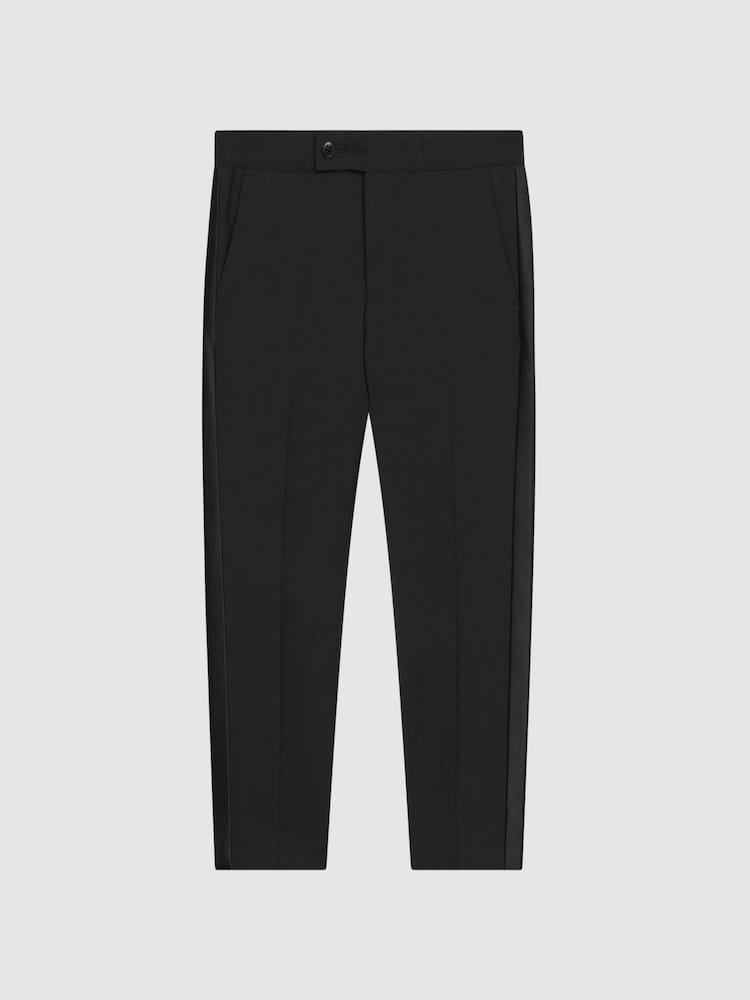 Reiss Black Knightsbridge 4-9 yrs Tuxedo Trousers - Image 2 of 6