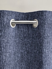 Blue Navy Heavyweight Chenille Eyelet Blackout/Thermal Curtains - Image 1 of 7