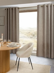 Natural Bobble Texture Lined Eyelet Curtains - Image 4 of 12