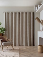 Natural Bobble Texture Lined Eyelet Curtains - Image 8 of 12