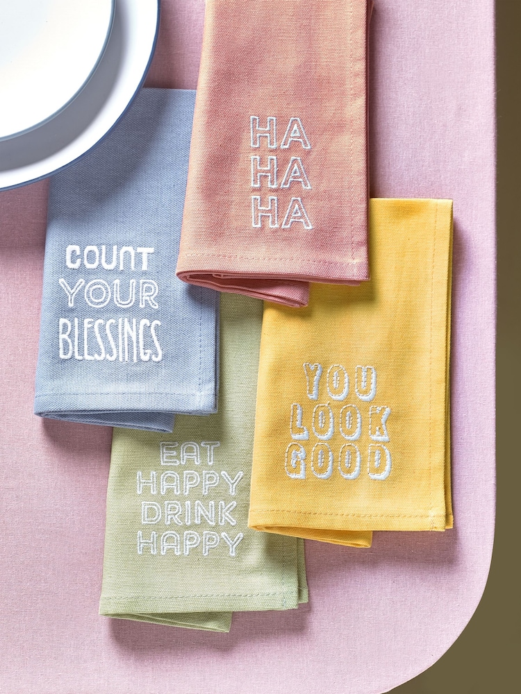 Novogratz 4 Pack Multi 100% Cotton Napkins - Image 1 of 3