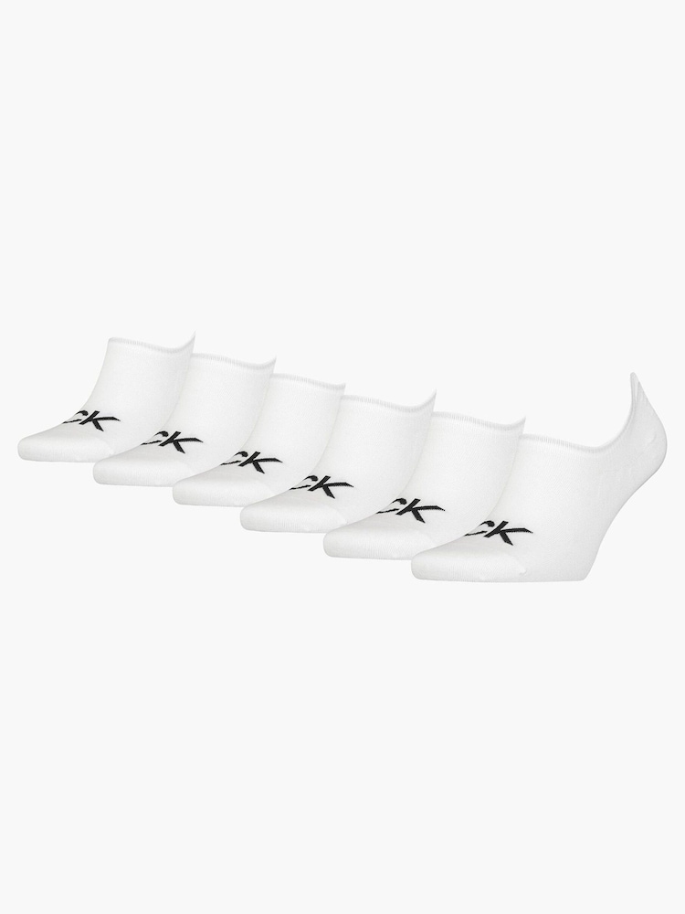 Calvin Klein White Invisible Socks 6 Pack - Image 1 of 1