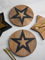 Rockett St George Set of 2 Wood Studio Star Set of 2 Placemats - Image 1 of 3