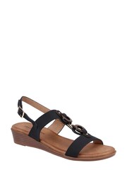 Fleet & Foster Black Lagos Summer Sandals - Image 3 of 4