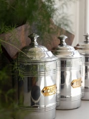 Rockett St George Silver Vintage Tea Tin Storage Jar - Image 2 of 7