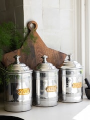 Rockett St George Silver Vintage Tea Tin Storage Jar - Image 3 of 7