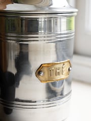 Rockett St George Silver Vintage Tea Tin Storage Jar - Image 4 of 7
