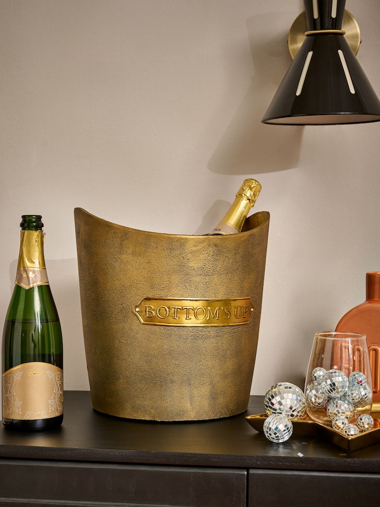 Rockett St George Gold Bottoms Up Champagne Bucket - Image 1 of 3