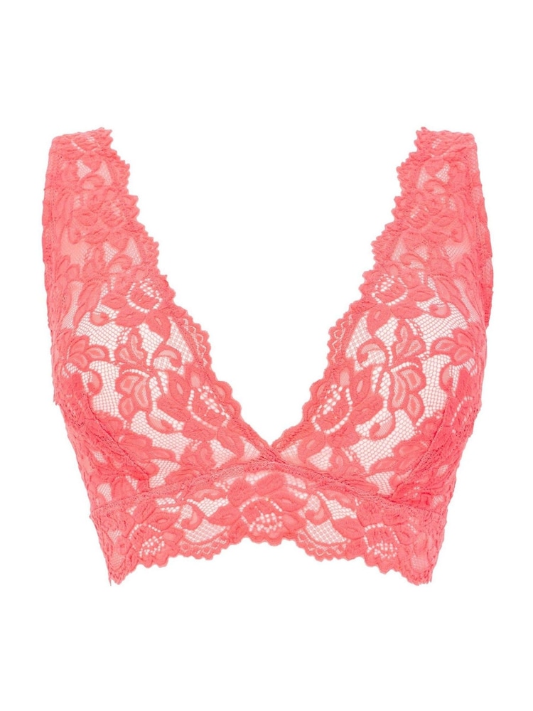 Figleaves Coral Pink Millie Lace Bralette - Image 5 of 5