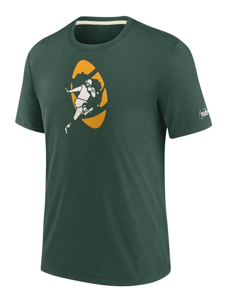 Nike Green NFL Fanatics Green Bay Packers Impact Tri-Blend T-Shirt - Image 2 of 3 Nike Green NFL Fanatics Green Bay Packers Impact Tri-Blend T-Shirt - Image 2 of 3