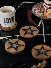 Rockett St George Set of 2 Wood Studio Star Set of 4 Coasters - Image 1 of 3