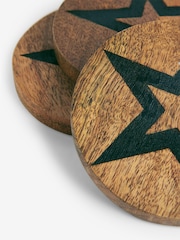 Rockett St George Set of 2 Wood Studio Star Set of 4 Coasters - Image 3 of 3