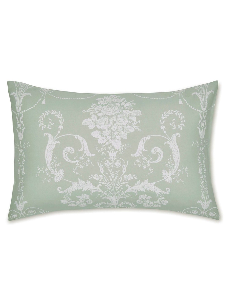 Laura Ashley Set of 2 Fresh Green 200 Thread Count Josette 100% Cotton Pillowcases - Image 4 of 4