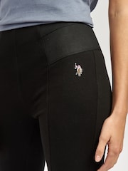 U.S. Polo Assn. Black Womens Elastic Waistband Leggings - Image 3 of 5