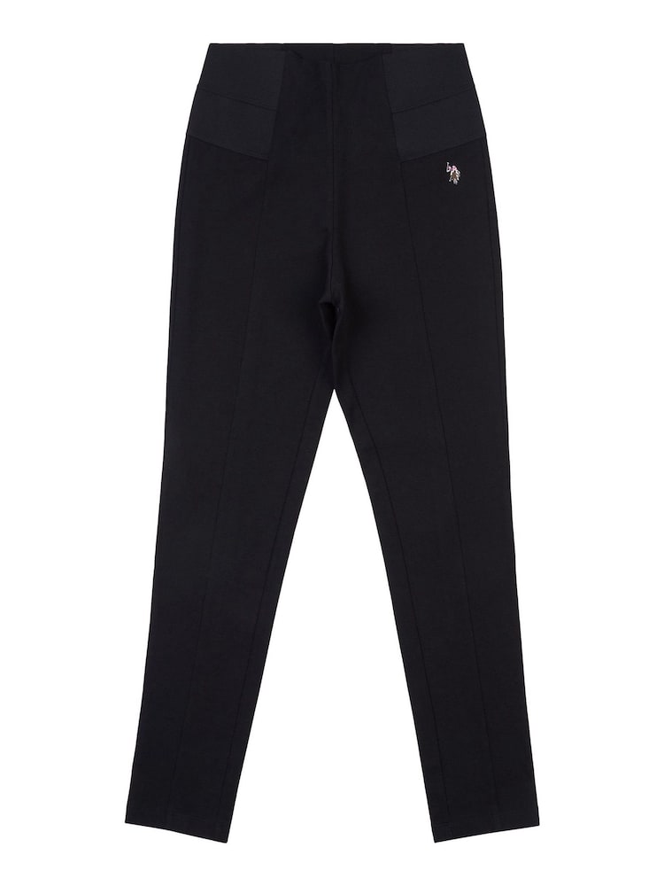 U.S. Polo Assn. Black Womens Elastic Waistband Leggings - Image 4 of 5
