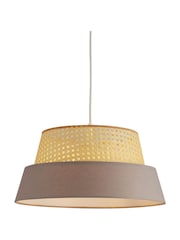 Searchlight Haven Rattan and Grey Linen Lamp Shade - Image 2 of 3