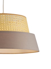 Searchlight Haven Rattan and Grey Linen Lamp Shade - Image 3 of 3