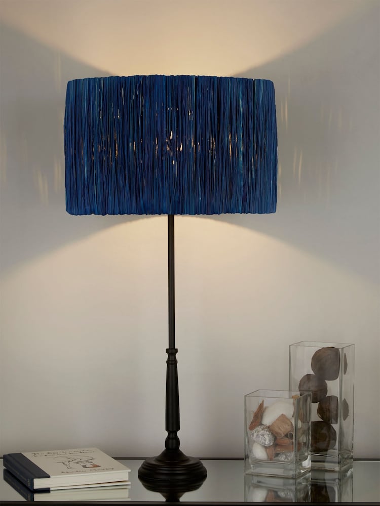 Searchlight Blue Willow Raffia Lamp Shade - Image 2 of 4