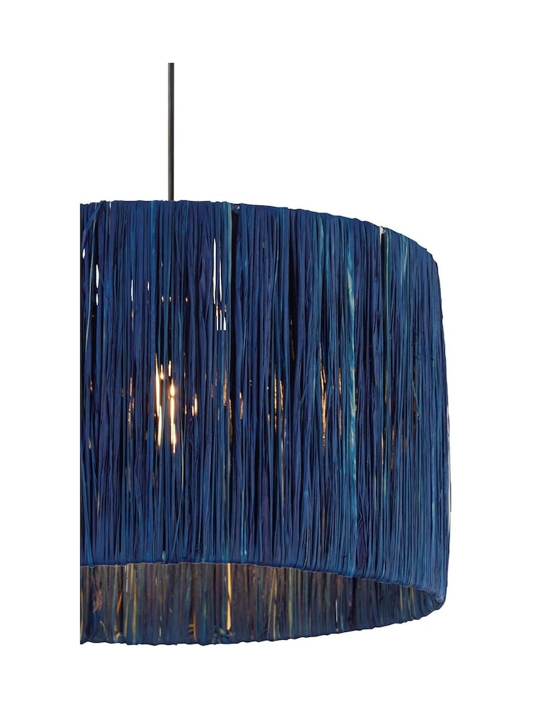 Searchlight Blue Willow Raffia Lamp Shade - Image 4 of 4