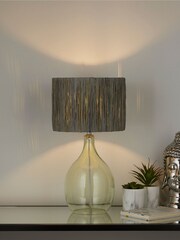 Searchlight Dark Grey Willow Raffia Lamp Shade - Image 2 of 3