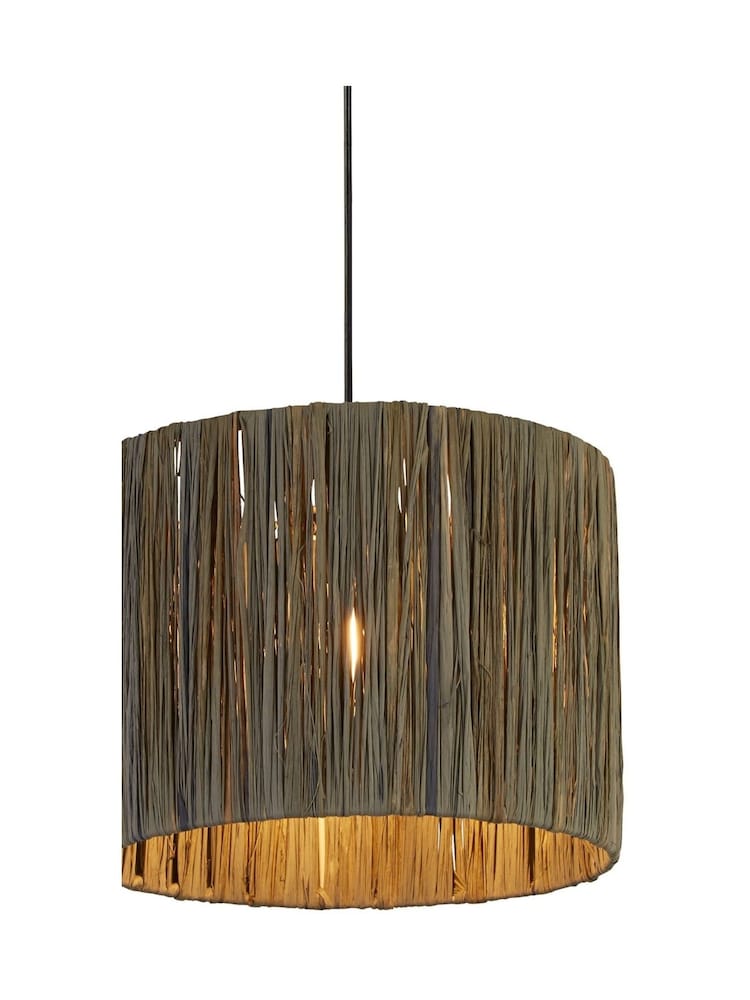 Searchlight Dark Grey Willow Raffia Lamp Shade - Image 3 of 3
