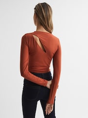 Reiss Orange Aubrey Cut-Out Long Sleeve Top - Image 5 of 7