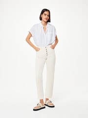 Whistles White Button Through Nicola T-Shirt - Image 3 of 4