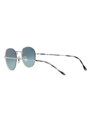 Gläser in Silberfarben und Blau mit Farbverlauf - Ray-Ban David Runde Sonnenbrille - Bild 11 von 14