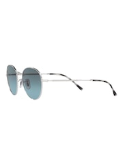 Gläser in Silberfarben und Blau mit Farbverlauf - Ray-Ban David Runde Sonnenbrille - Bild 12 von 14