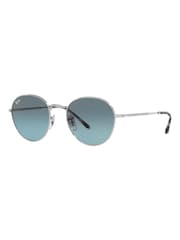 Gläser in Silberfarben und Blau mit Farbverlauf - Ray-Ban David Runde Sonnenbrille - Bild 13 von 14