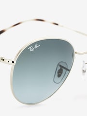 Gläser in Silberfarben und Blau mit Farbverlauf - Ray-Ban David Runde Sonnenbrille - Bild 2 von 14