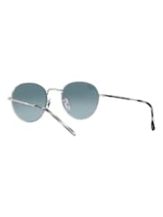 Gläser in Silberfarben und Blau mit Farbverlauf - Ray-Ban David Runde Sonnenbrille - Bild 9 von 14