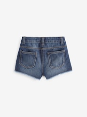 Dark Blue Regular Length Frayed Edge Denim Shorts (3-16yrs) - Image 5 of 5