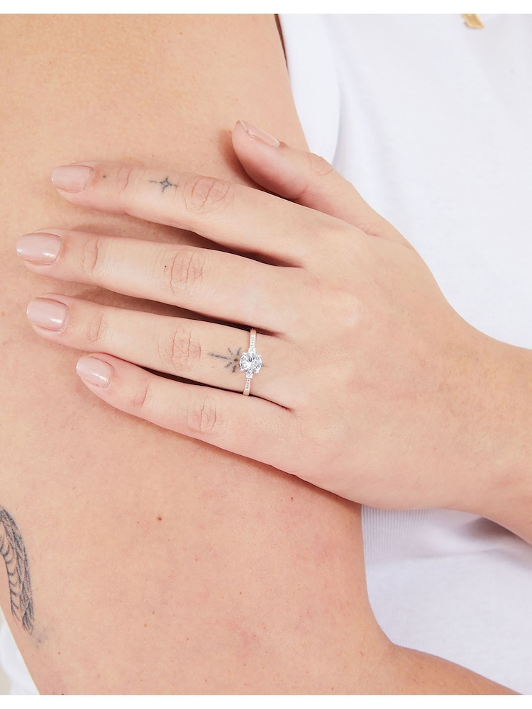 Accessorize Sterling Silver Amanda Engagement Ring - Image 1 of 3