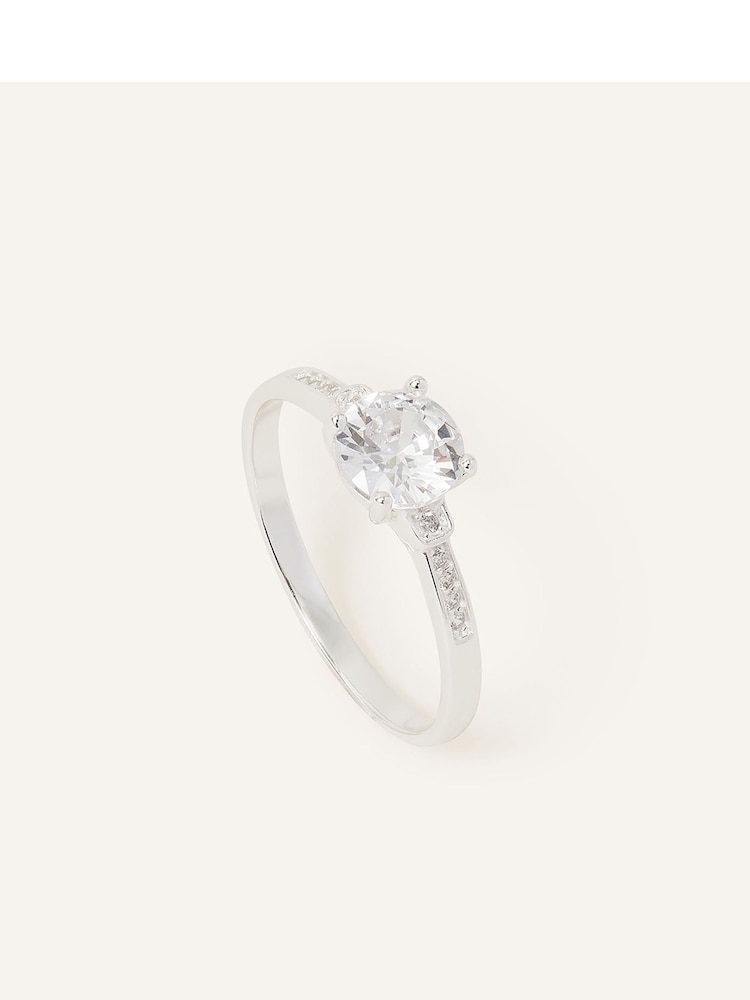 Accessorize Sterling Silver Amanda Engagement Ring - Image 2 of 3