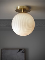 Brass Bromma Flush Ceiling Light Also Suitable For Bathrooms - Image 1 of 4