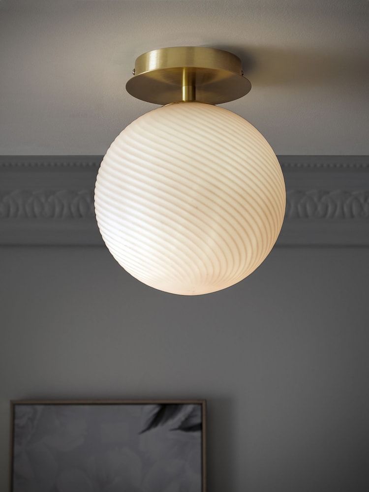 Brass Bromma Flush Ceiling Light Also Suitable For Bathrooms - Image 1 of 4