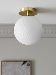 Brass Bromma Flush Ceiling Light Also Suitable For Bathrooms - Image 2 of 4