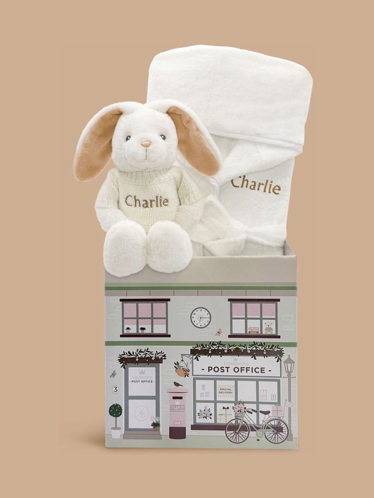Personalised Little Bunny and Bathrobe Gift Set Babyblooms - Image 1 of 6
