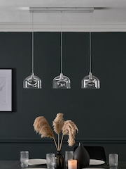 Clear Helix 3 Light Linear Ceiling Light Pendant - Image 2 of 6