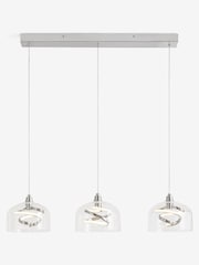 Clear Helix 3 Light Linear Ceiling Light Pendant - Image 5 of 6