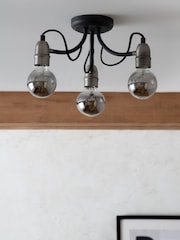 Black Madison 3 Light Flush Fitting Ceiling Light - Image 2 of 6