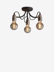 Black Madison 3 Light Flush Fitting Ceiling Light - Image 6 of 6