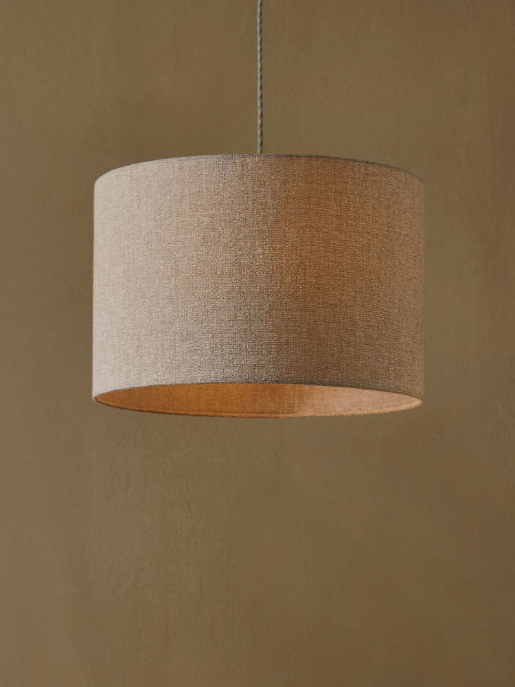 Neutral Tweedy Plain Easy Fit Shade Ceiling Light - Image 1 of 9 Neutral Tweedy Plain Easy Fit Shade Ceiling Light - Image 1 of 9