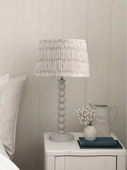 Slate Grey Bobbin Table Lamp - Image 2 of 5