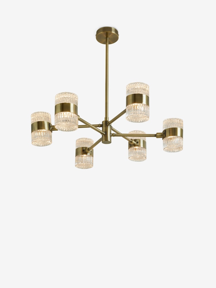 Brass Lexington Glass Chanedlier Light - Image 6 of 6