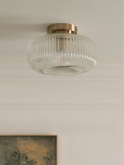 Brass Lexington 1 Light Flush Fitting Ceiling Light - Image 2 of 5
