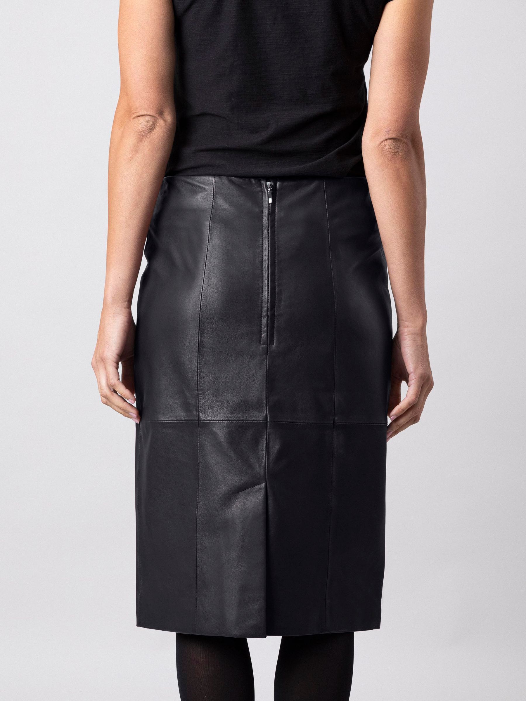 Real leather pencil skirt top