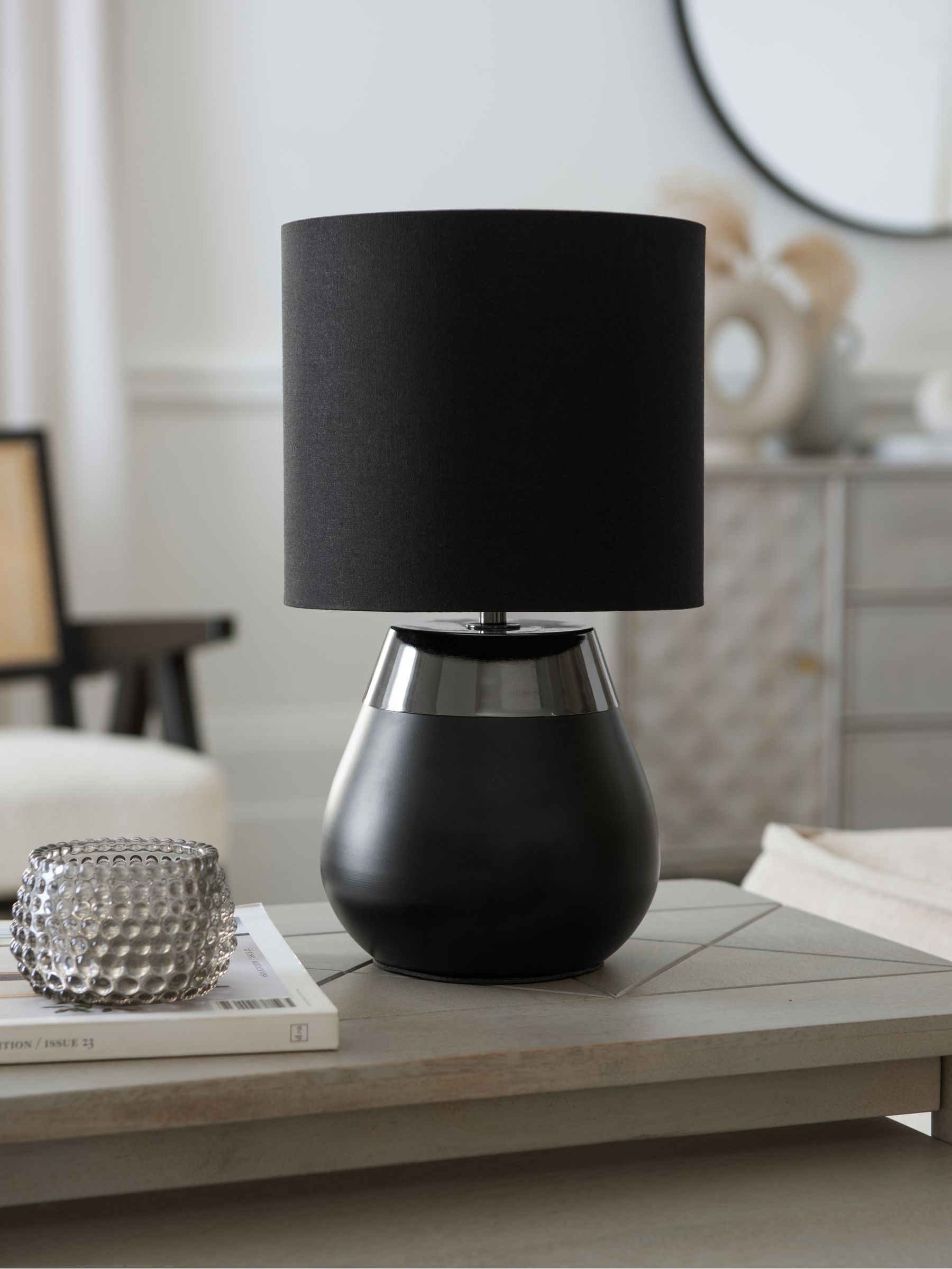 Next black table lamp top